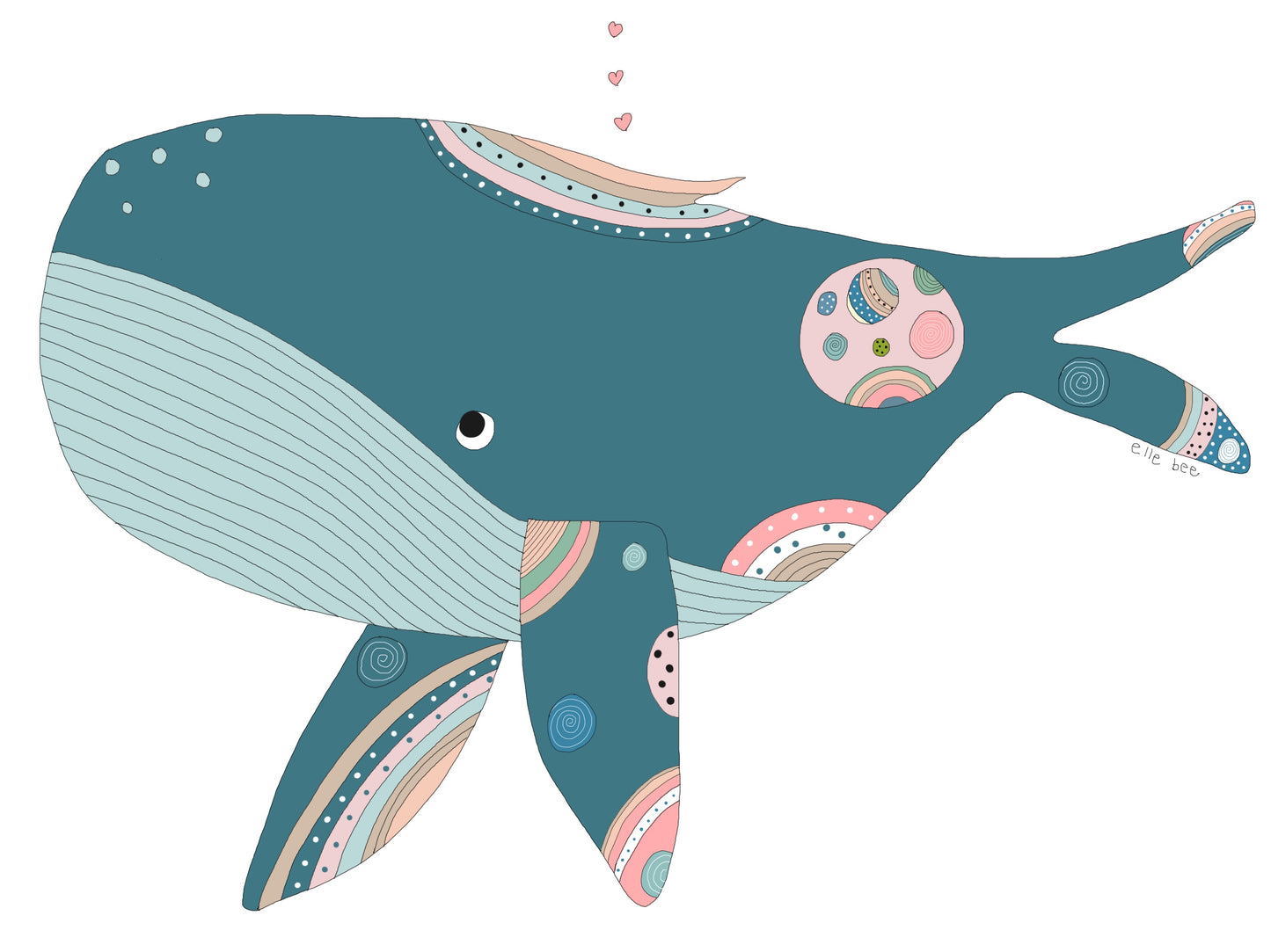 Greeting card “Pretty whale”