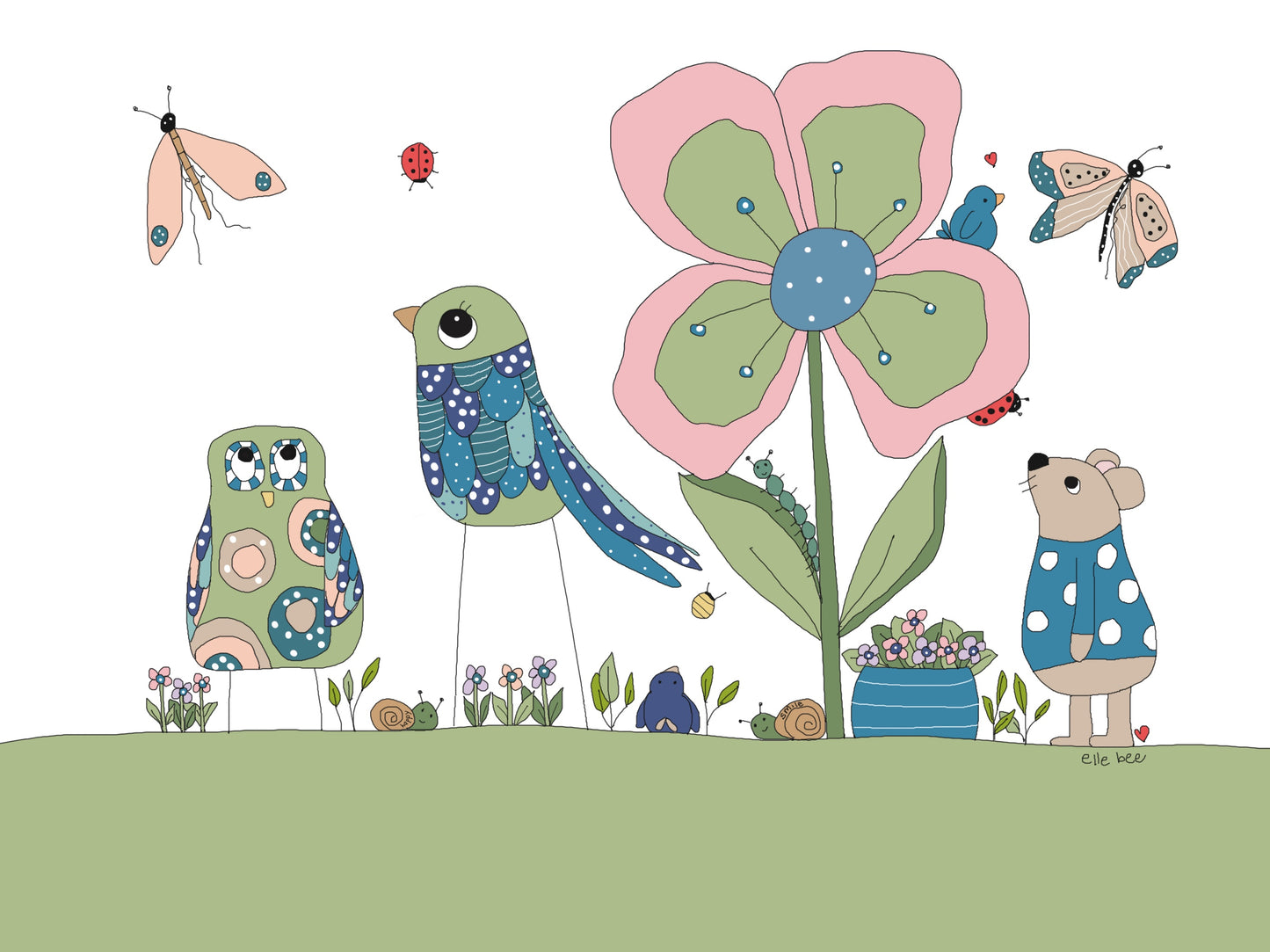 Greeting card “Pretty birds”