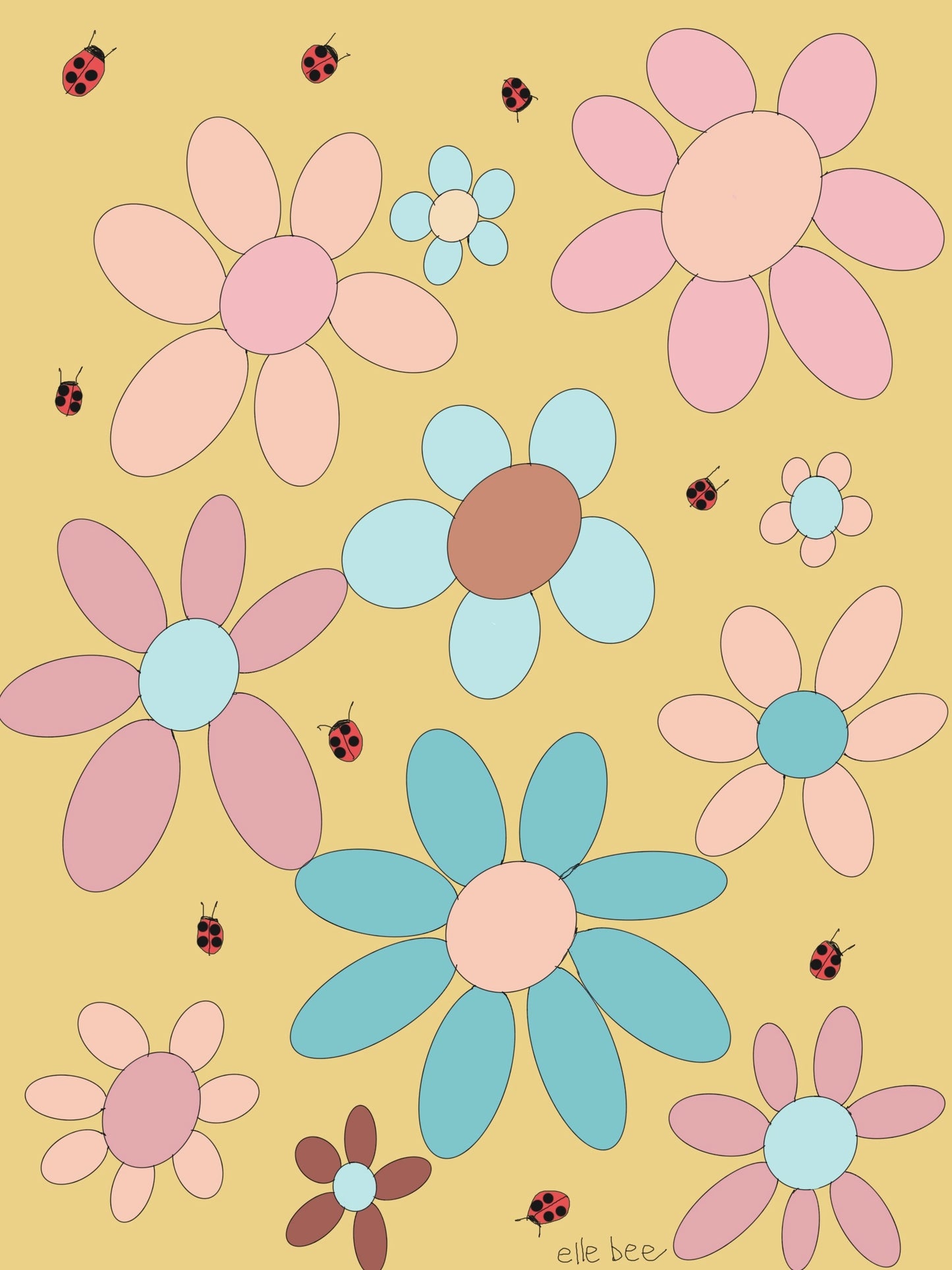 "Funky Daisies" set of 2 greeting cards