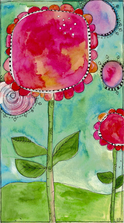 Address Labels set of 30 Whimsical Pink Flower