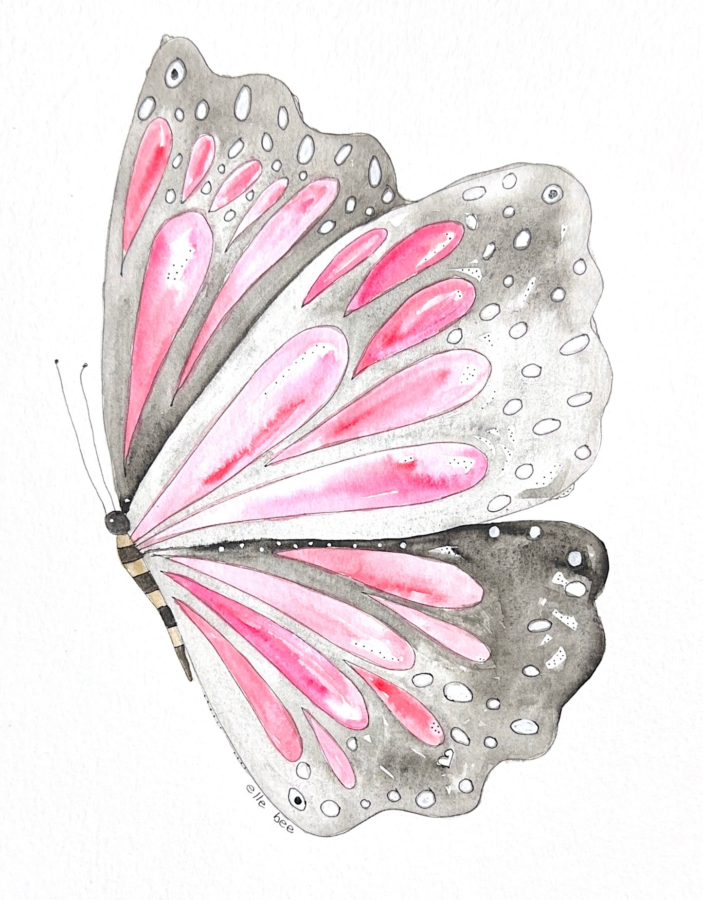 Pink Monarch Butterfly greeting card
