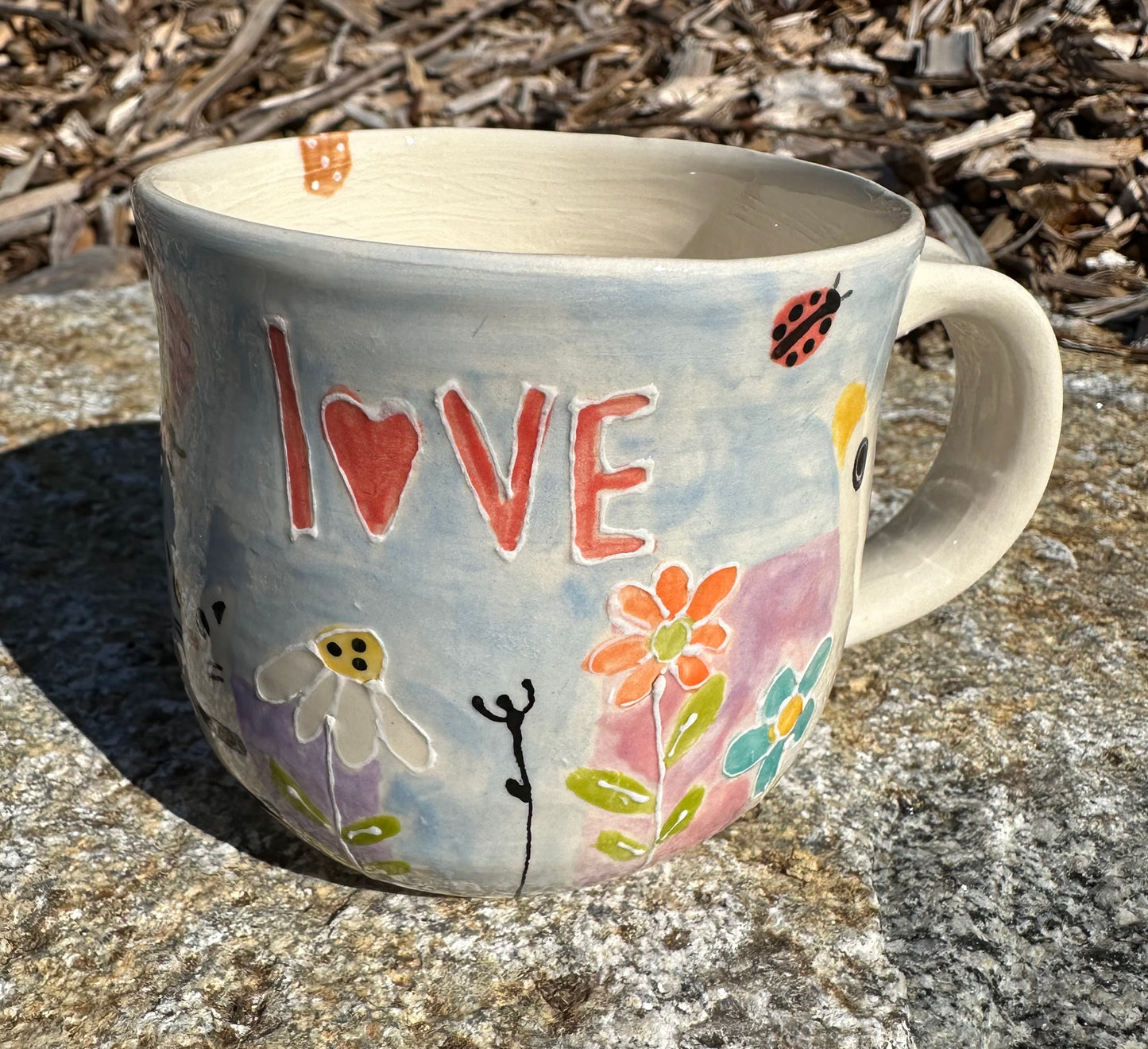 Bunny love handmade mug