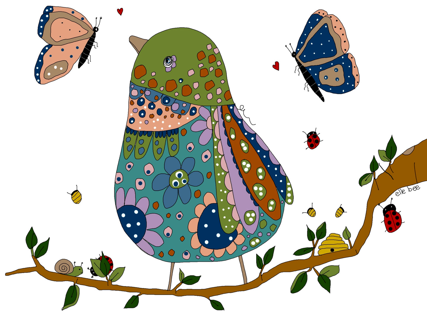 “Sweet birds” round sticker pack of 8