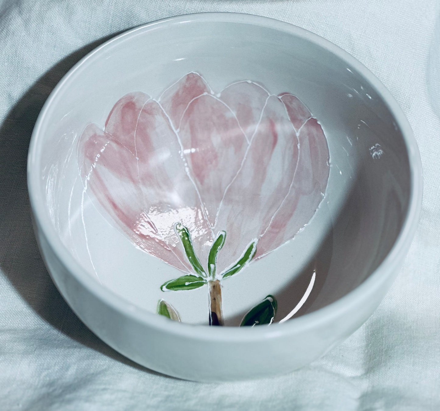 Pink Magnolia cereal bowl