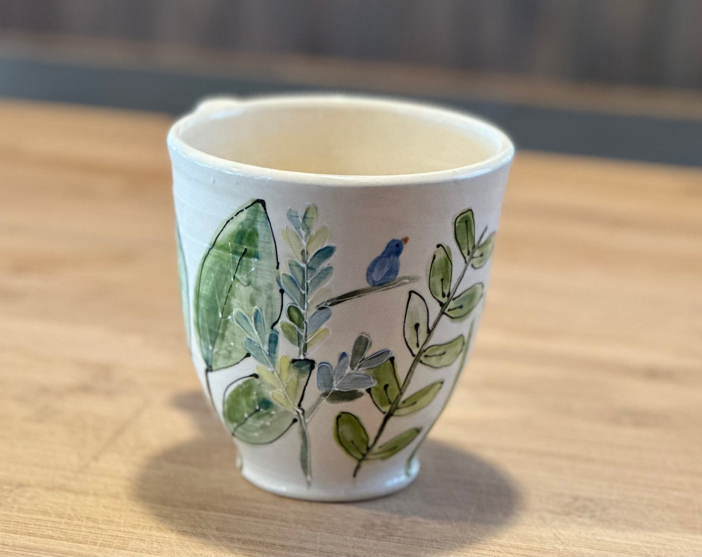 Plant lover Large wheel thrown mug