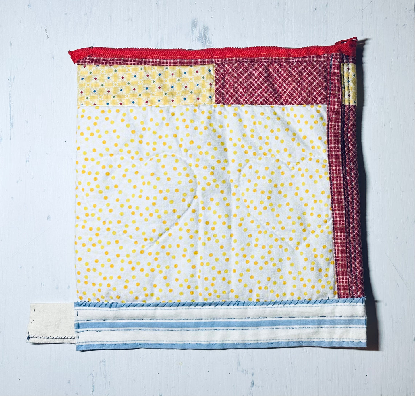 Vintage children hand stitched zippered bag