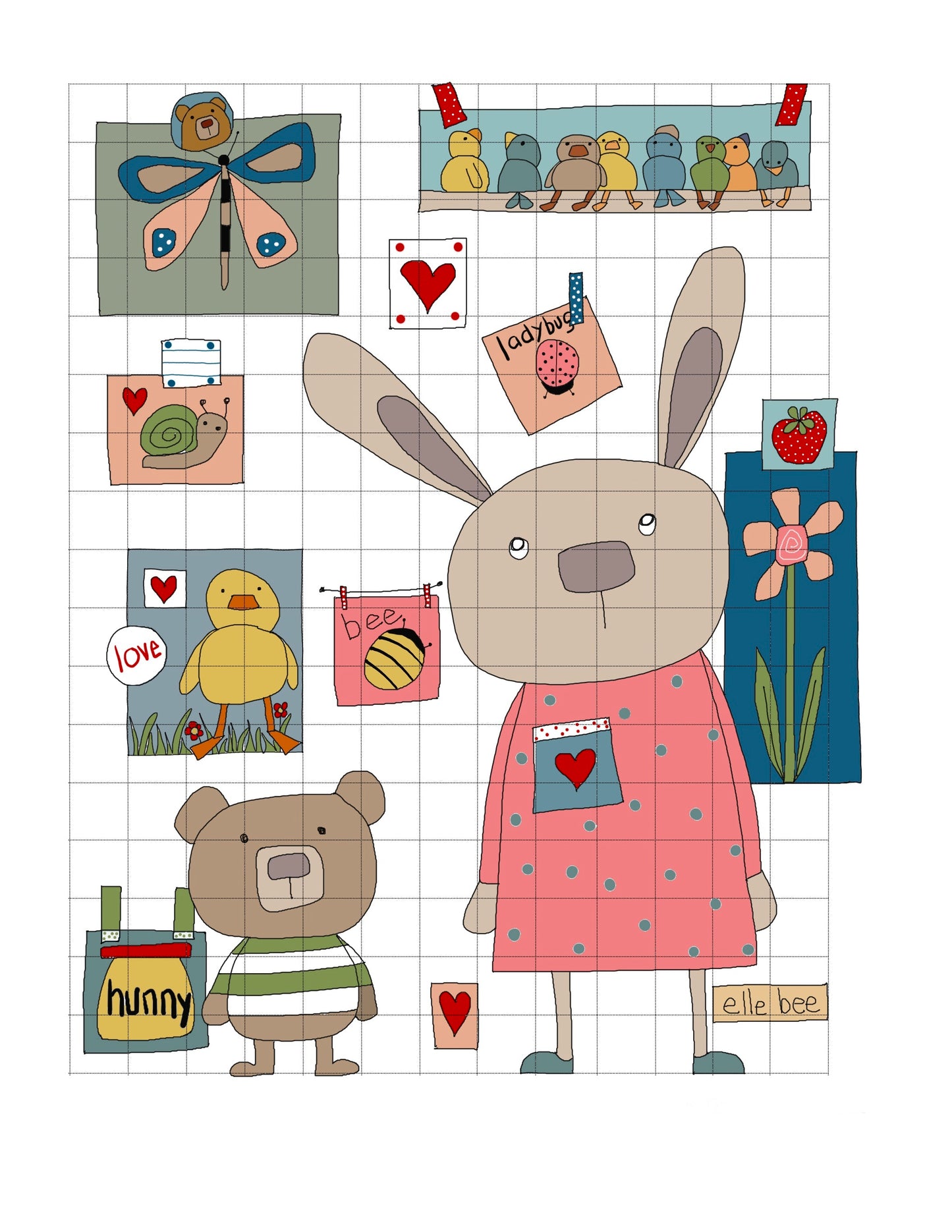 “Bunny’s Art Wall” greeting card