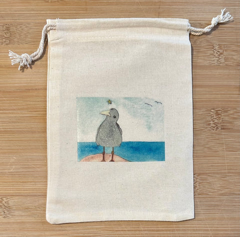Seagull drawstring bag