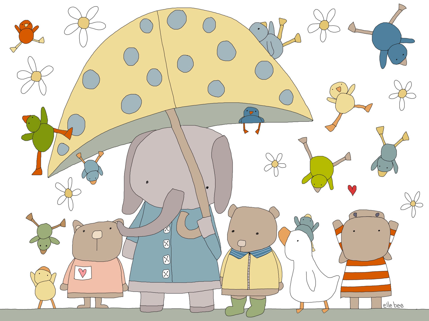 “‘Raining Ducks” greeting card