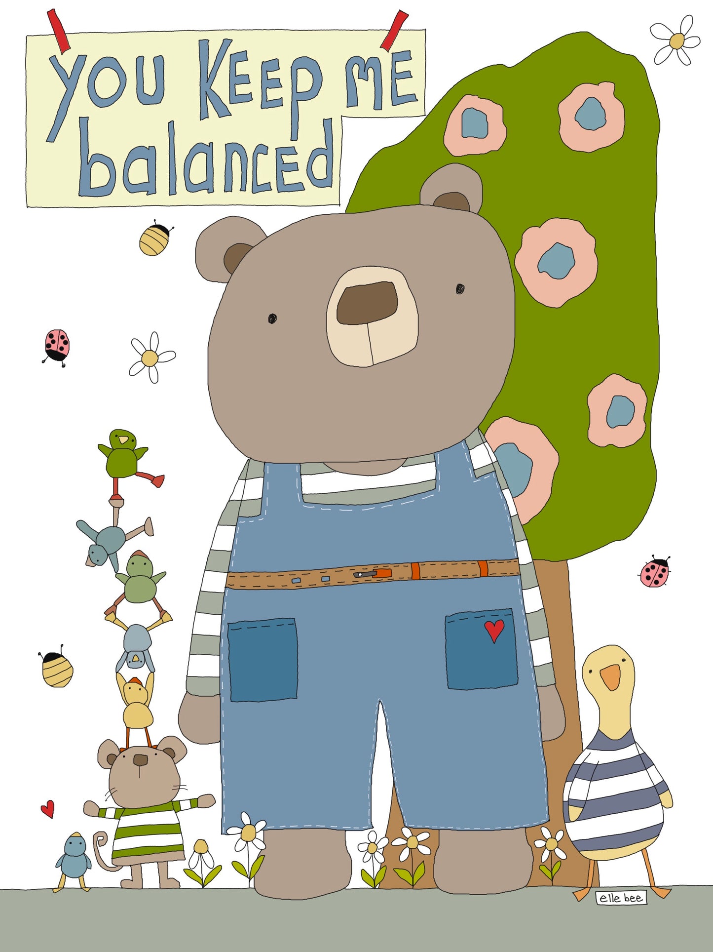 “You keep me balanced” greeting card
