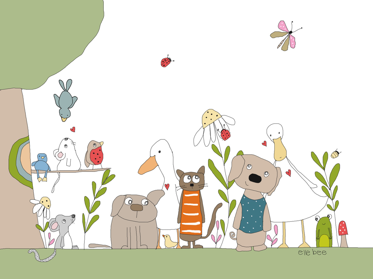 “A Frog and a Toadstool in my garden” greeting card