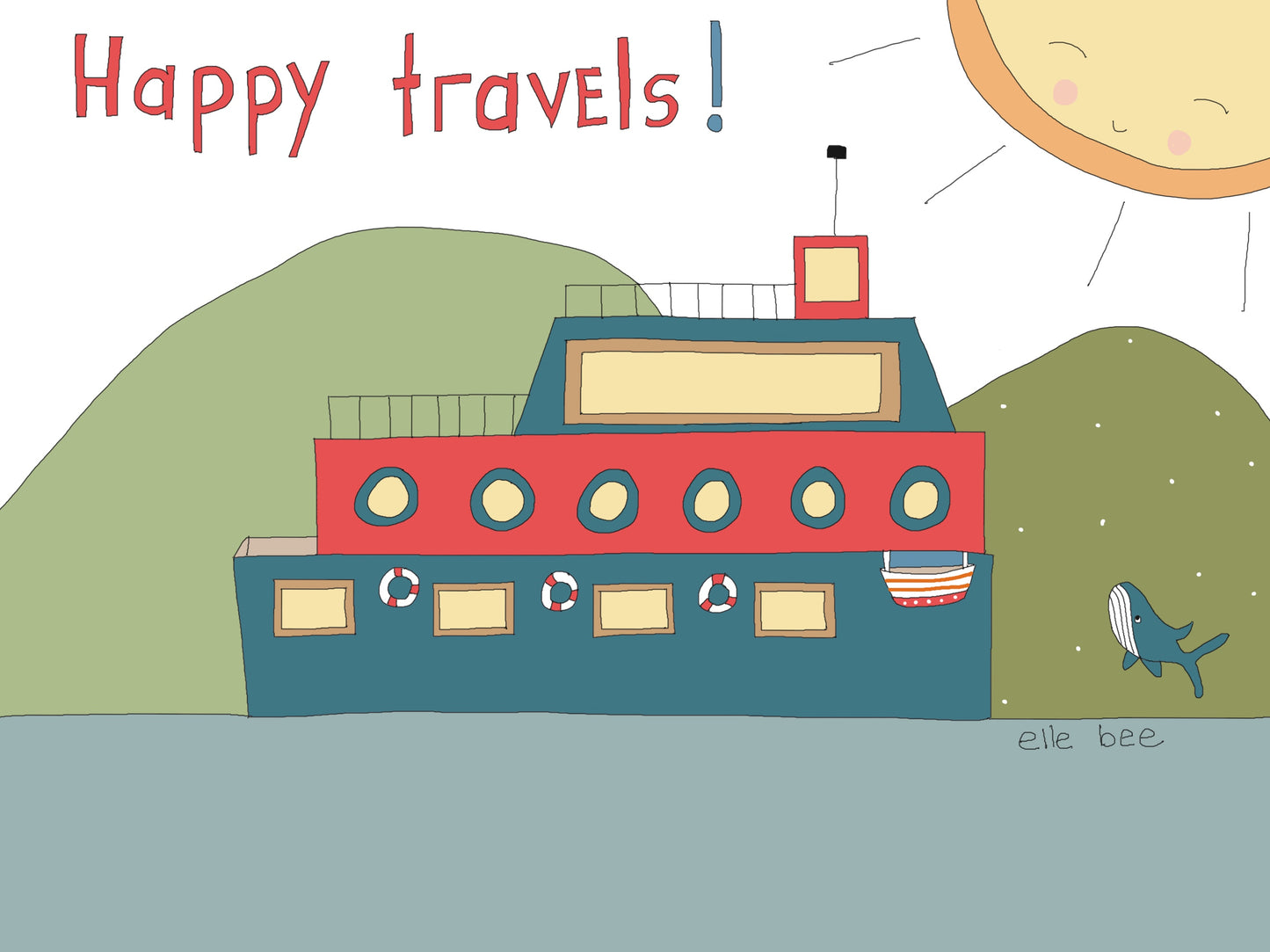 Happy Travels / Ferry greeting card