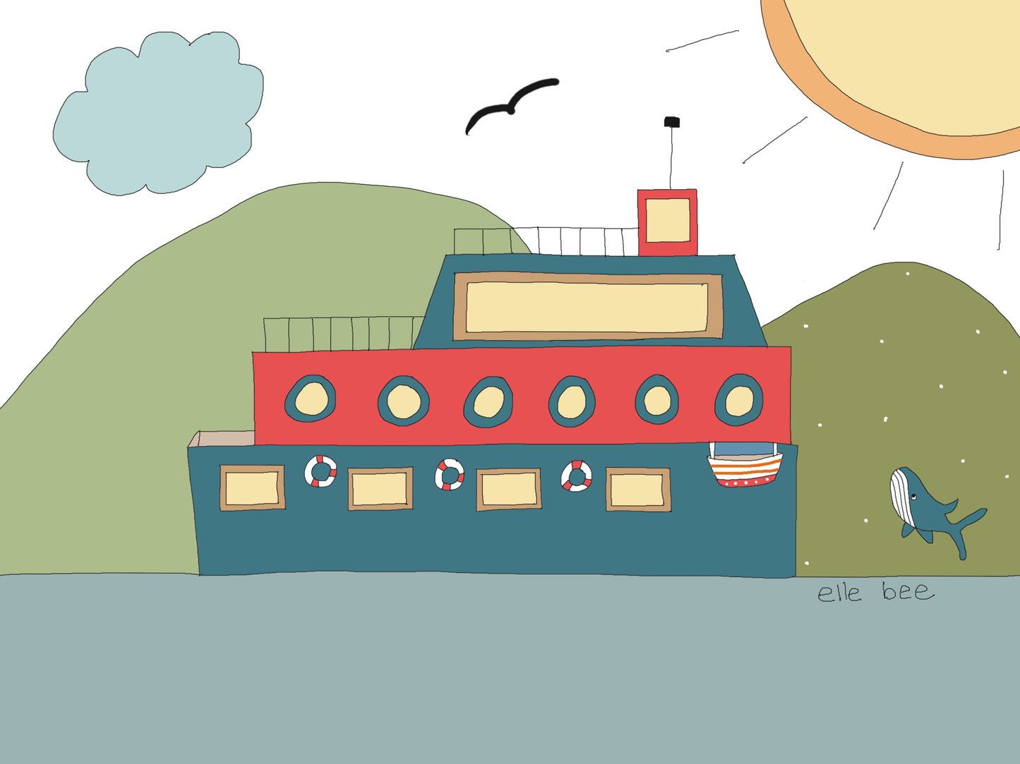 Ferry greeting card