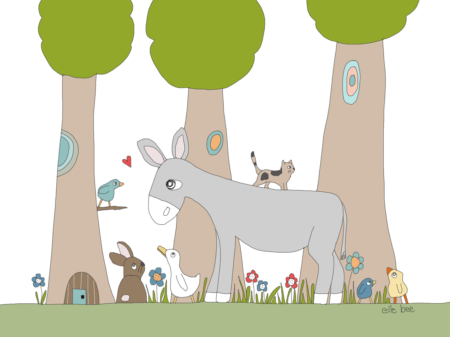 Theodore visits his forest friends greeting card