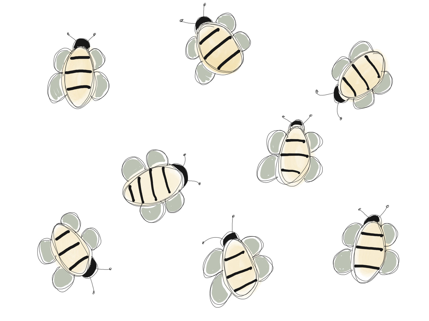 Bumble bees greeting card