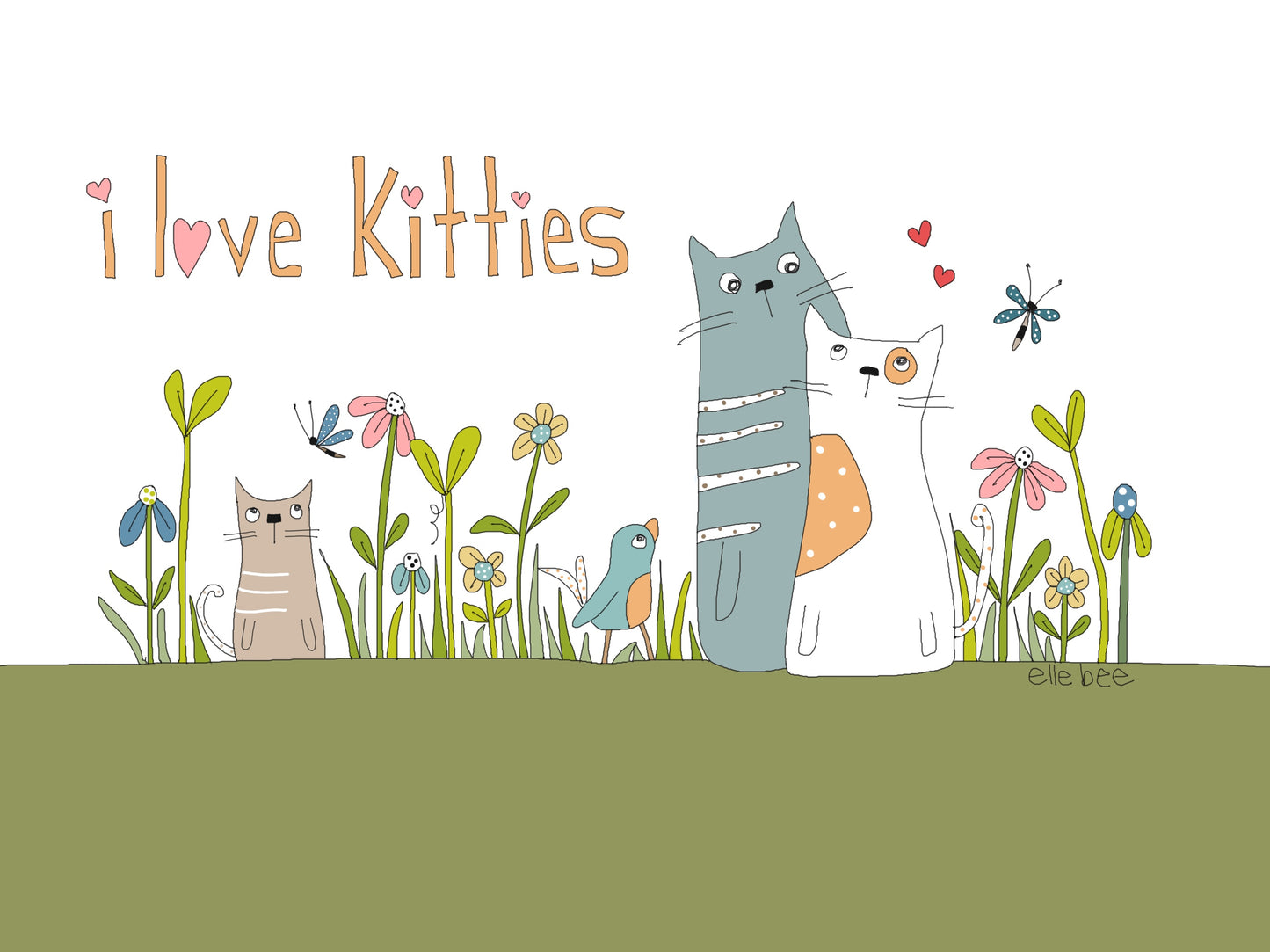 I love kitties greeting card