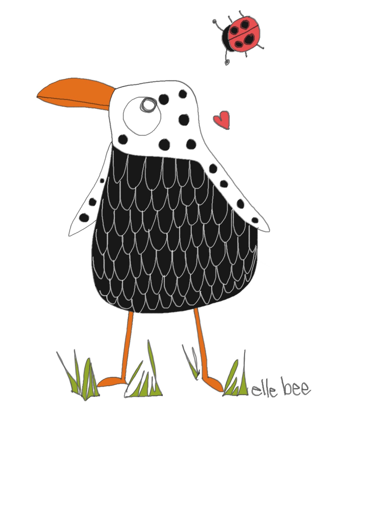 Crow & Ladybug greeting card