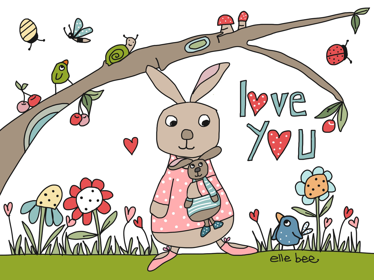 Love you bunny greeting card