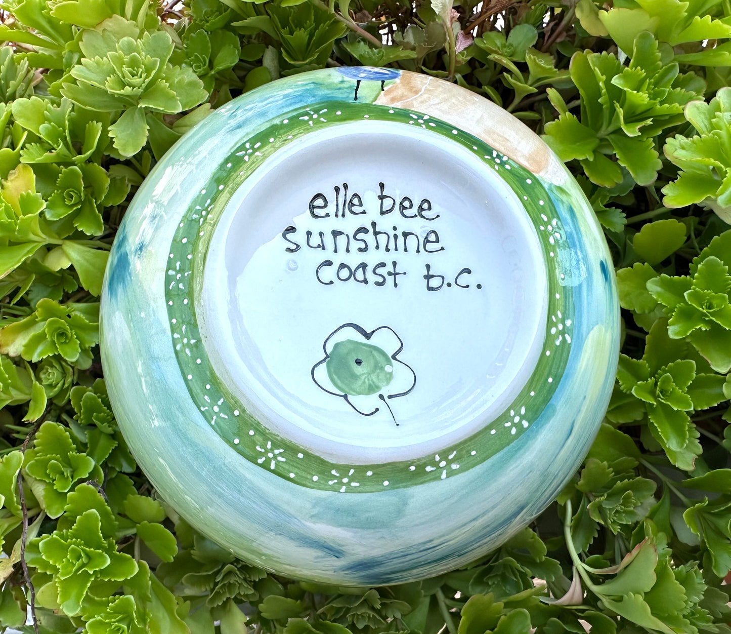 Bunny & bird in the grass cereal bowl