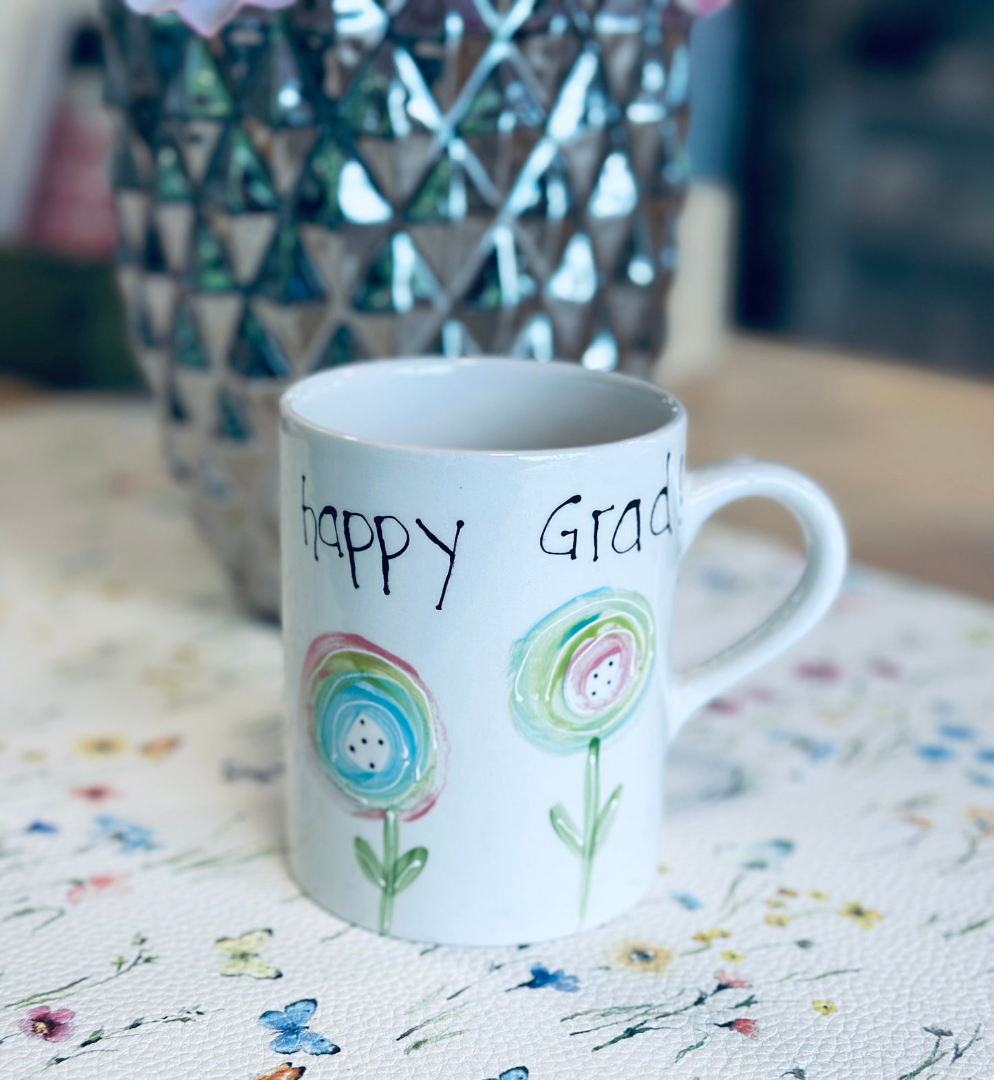 Happy Grad flower mug