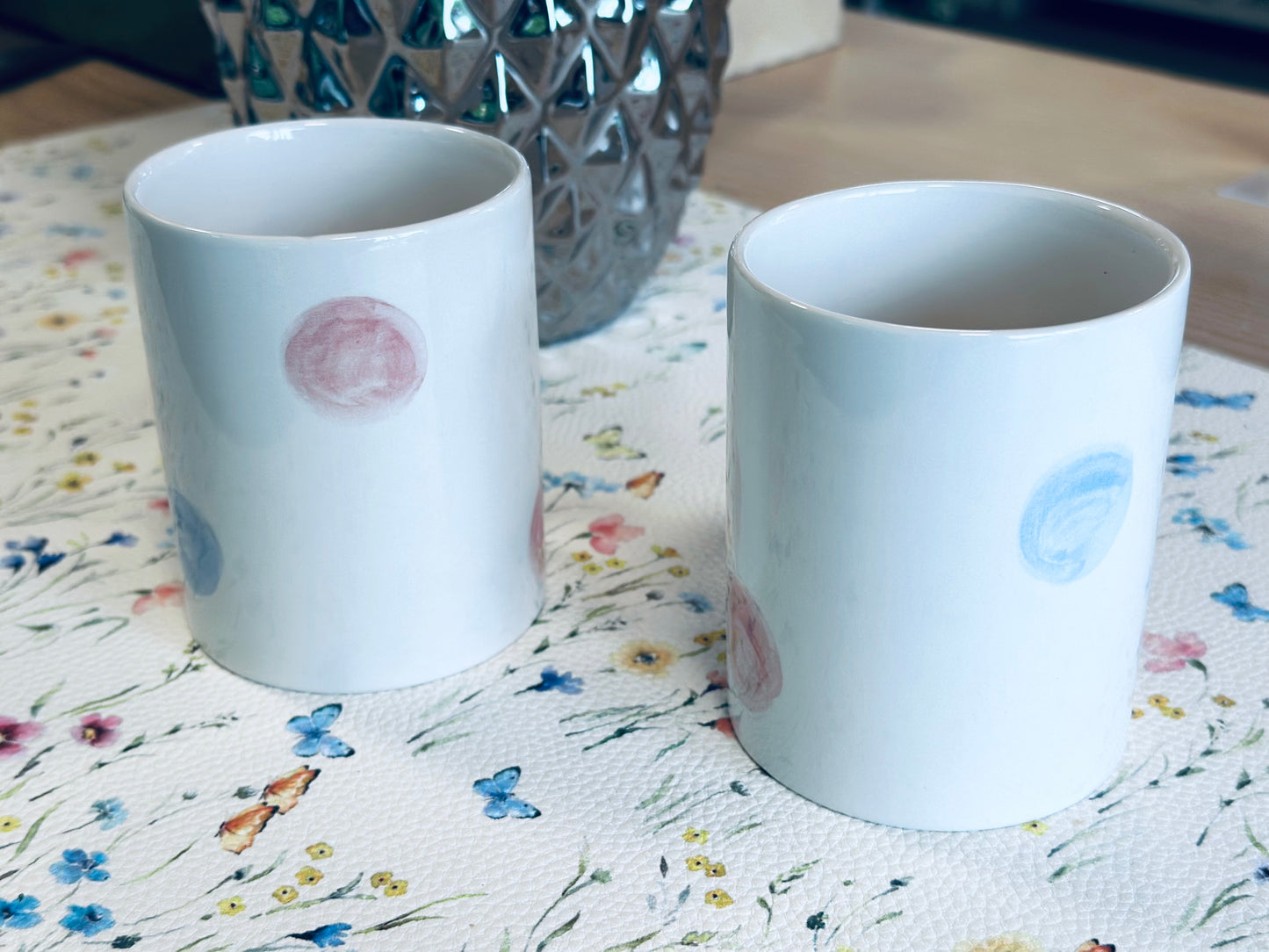 Polka dot set of 2 mugs