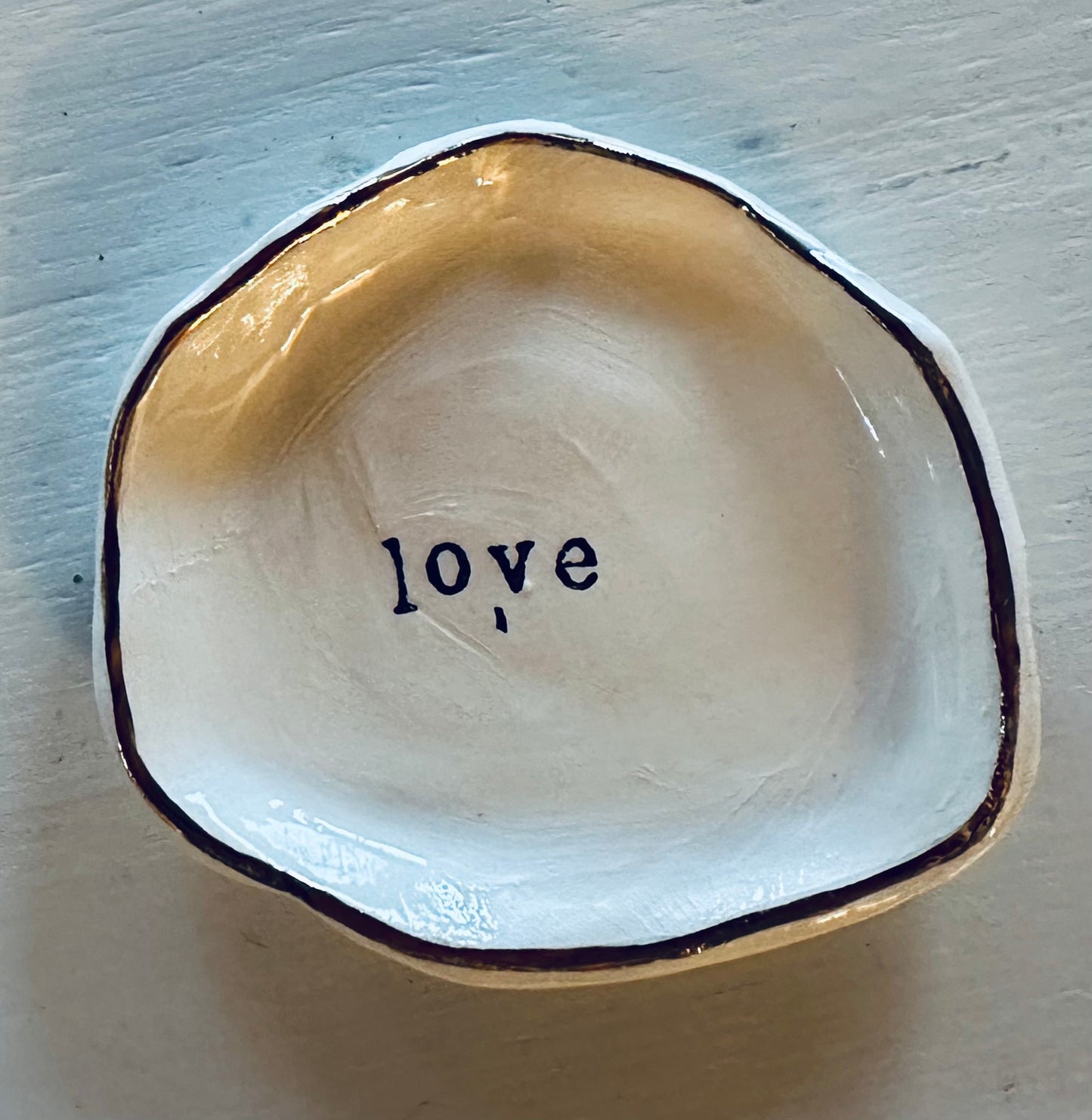 24 karat gold love jewelry dish