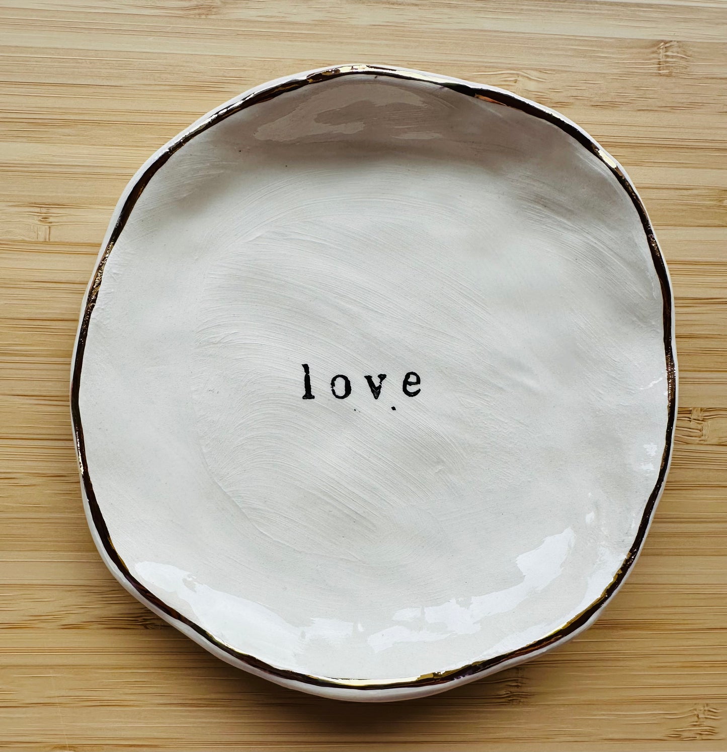 24 karat gold love jewelry dish