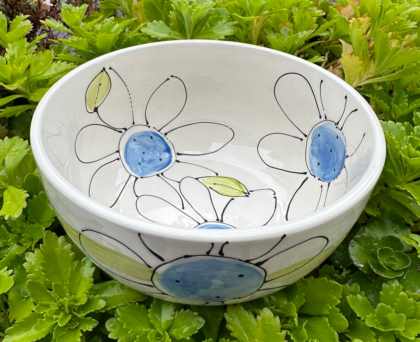 Blue Daisy cereal bowl