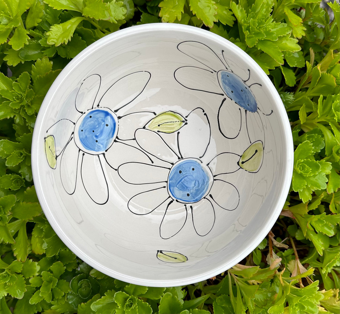 Blue Daisy cereal bowl