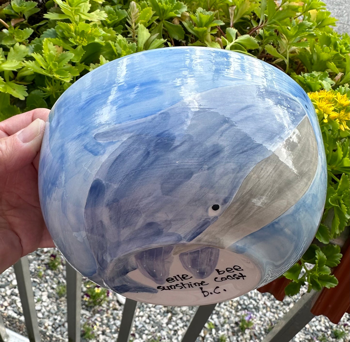 Whale in the ocean cereal bowl