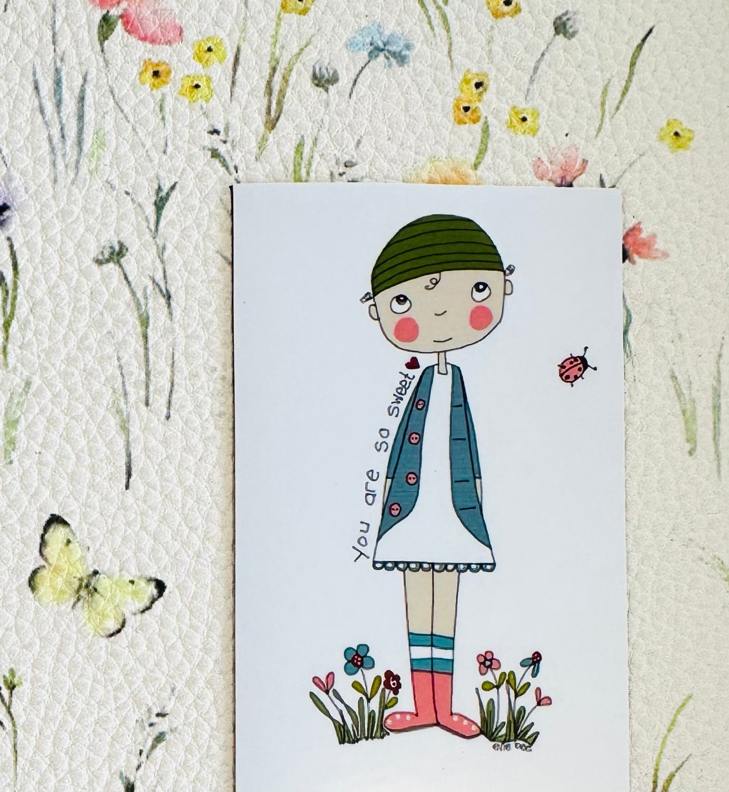 You are so sweet SET greeting card + magnet