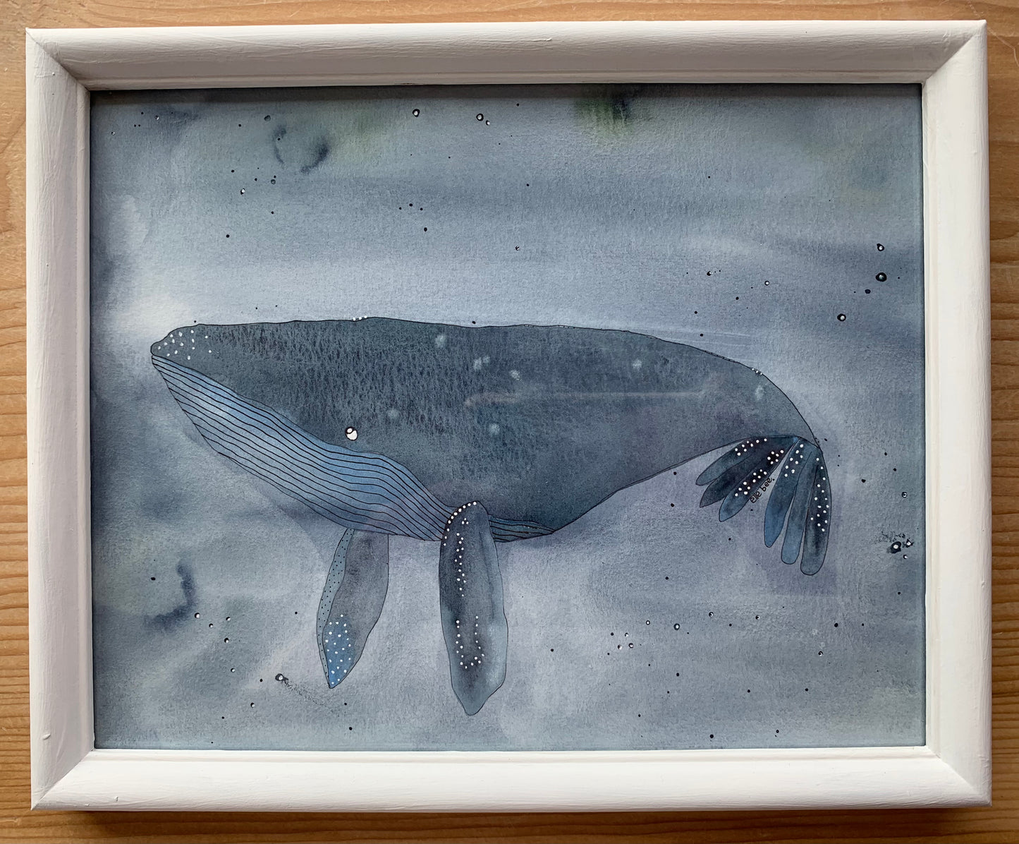 "Coastal" original watercolour whale