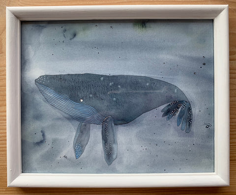 "Coastal" original watercolour whale