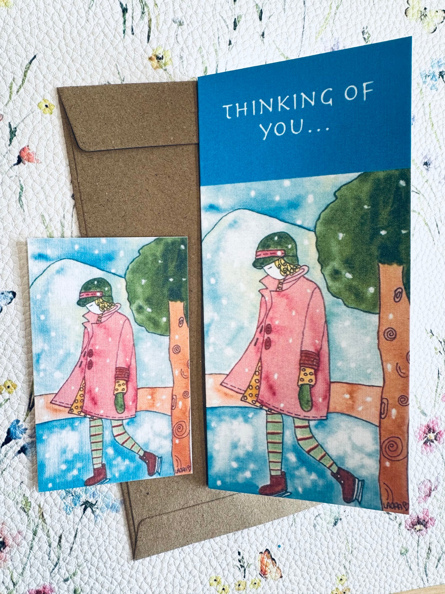 Thinking of you greeting card & matching bookmark