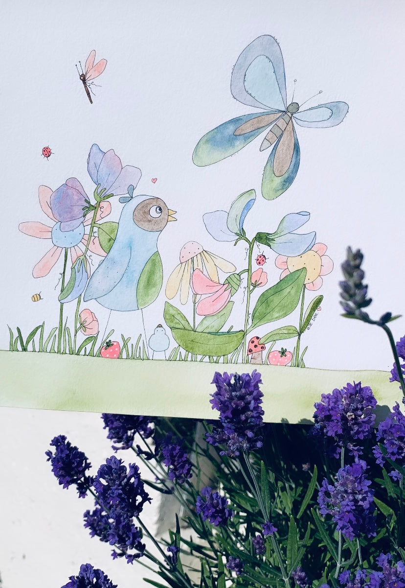 “Good morning Sweet Pea” original watercolour