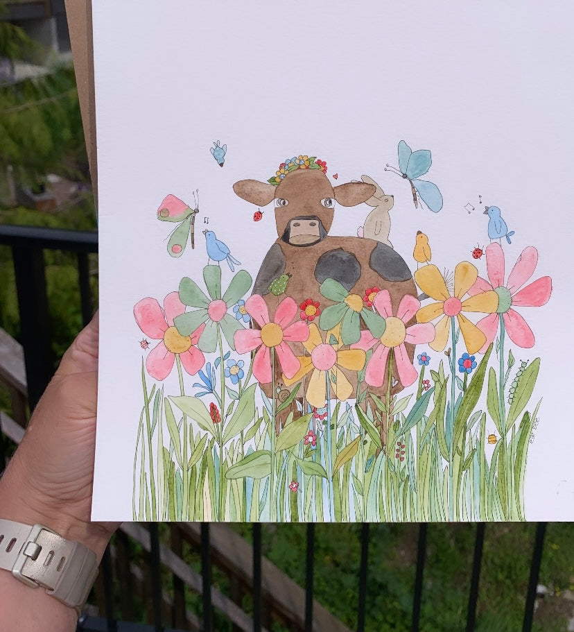 “Daisy’s Daisy Crown” original watercolour