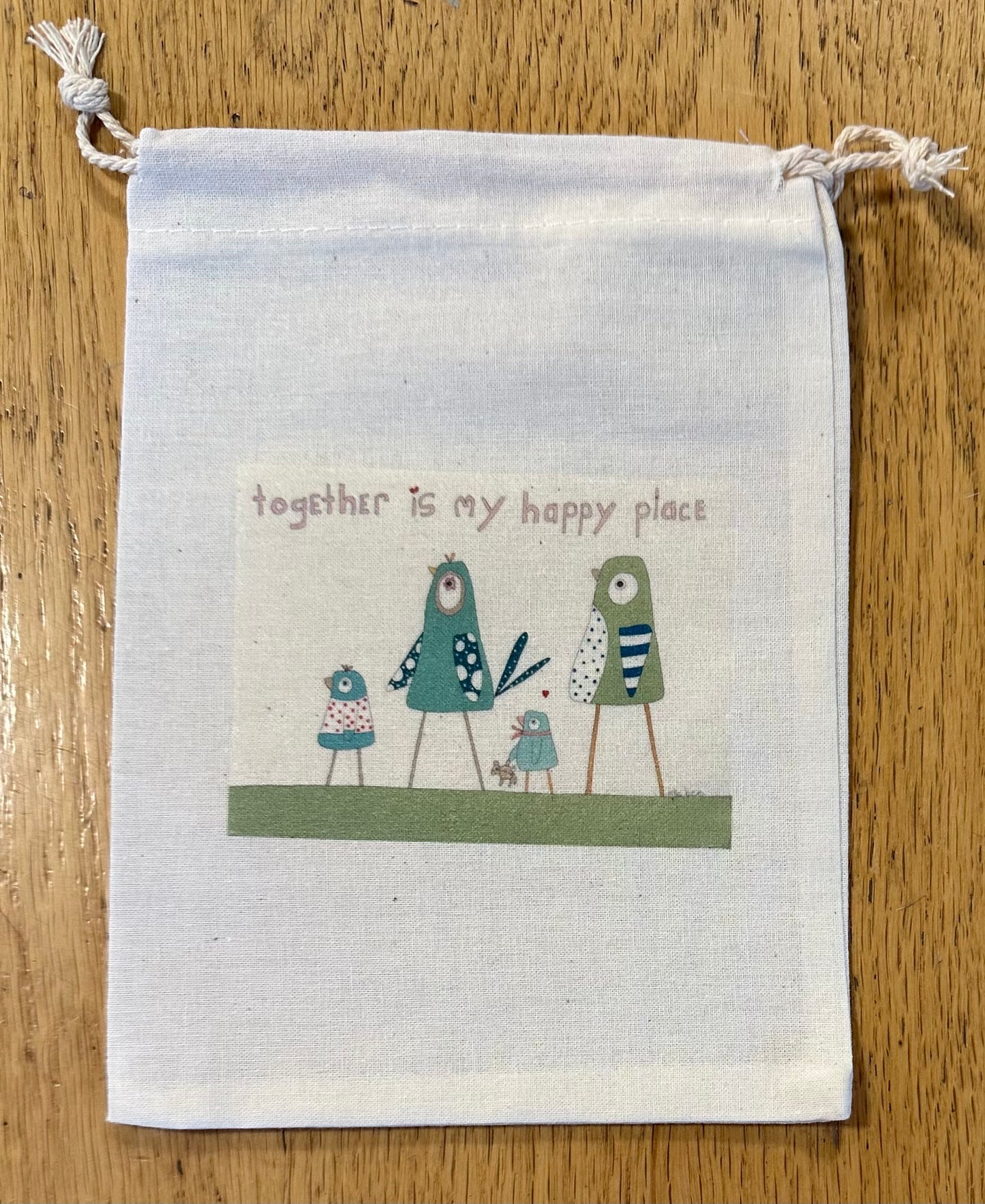 Together is My Happy Place drawstring bag