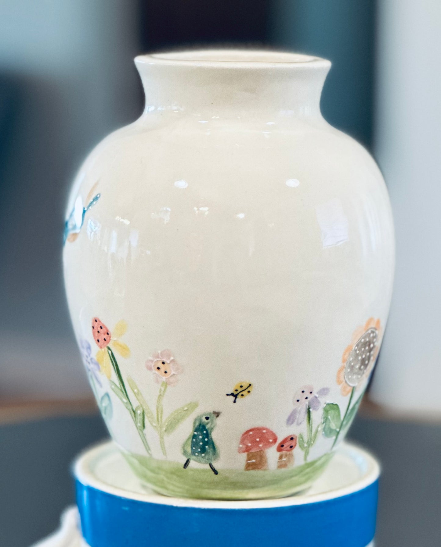 Bunny & Bluebird Wildflower vase