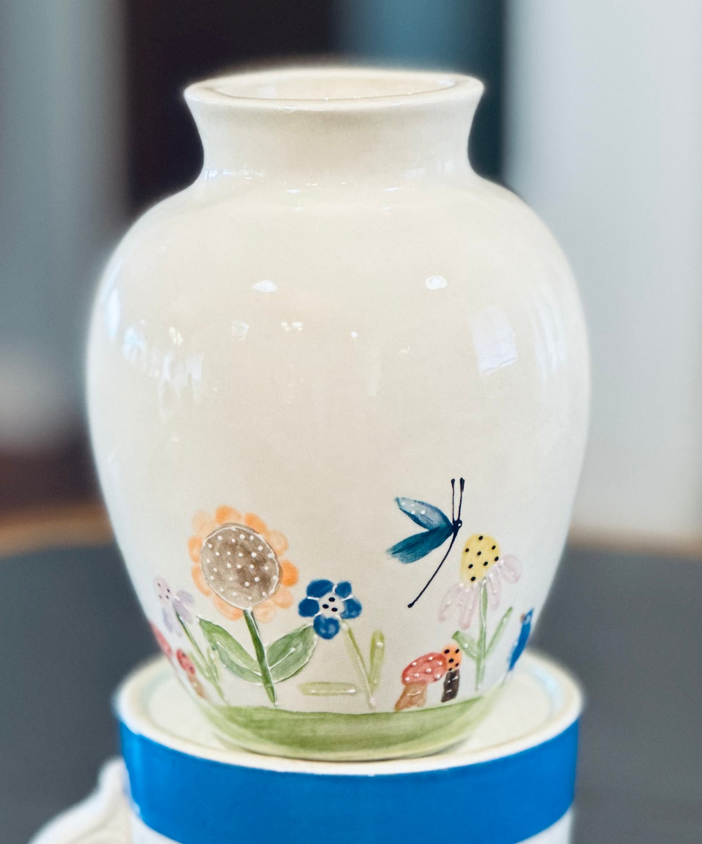 Bunny & Bluebird Wildflower vase