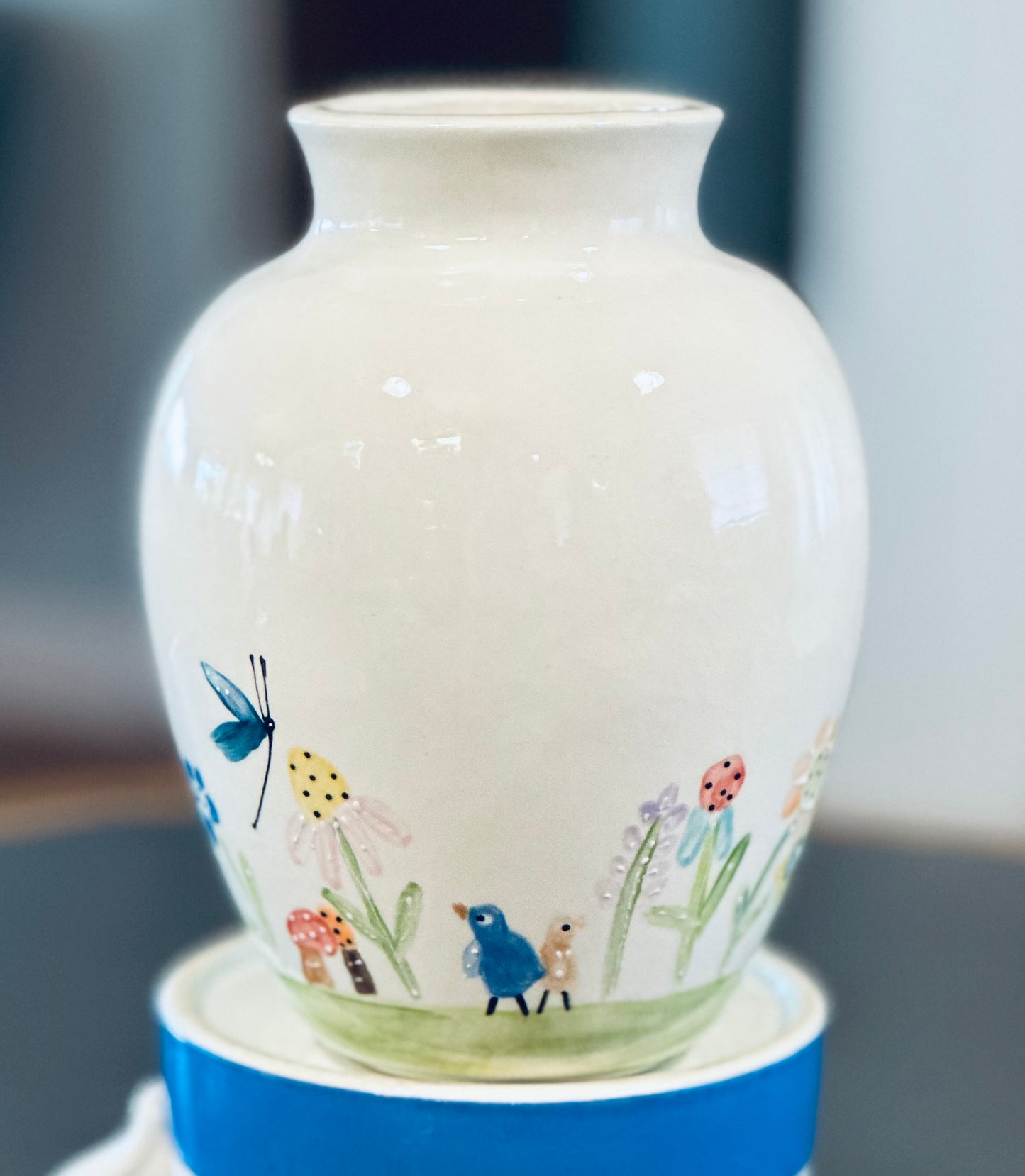 Bunny & Bluebird Wildflower vase