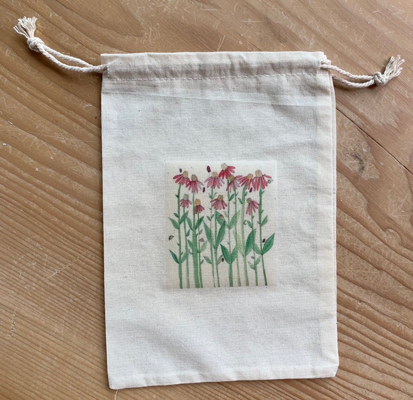 Coneflowers - drawstring bag