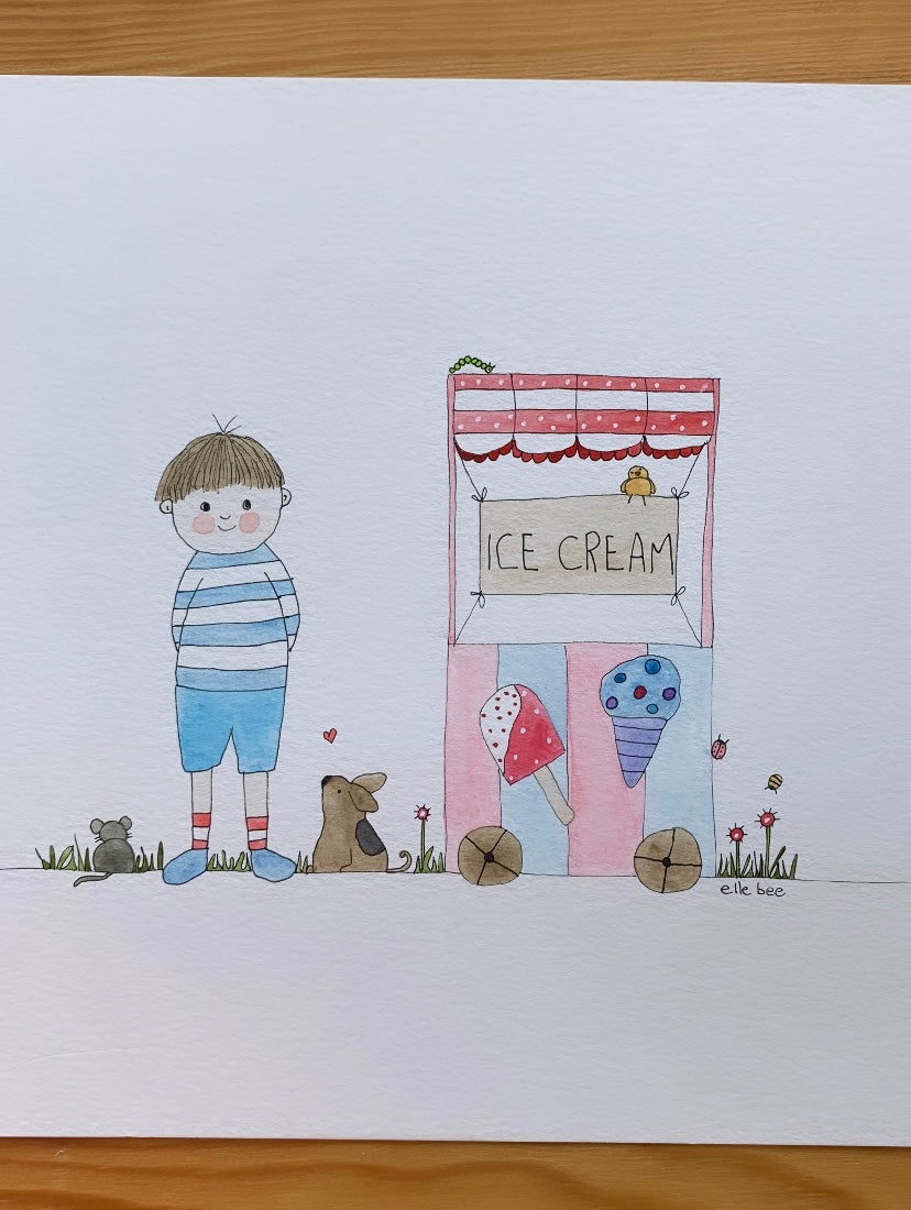 “Ice Cream please” original watercolour