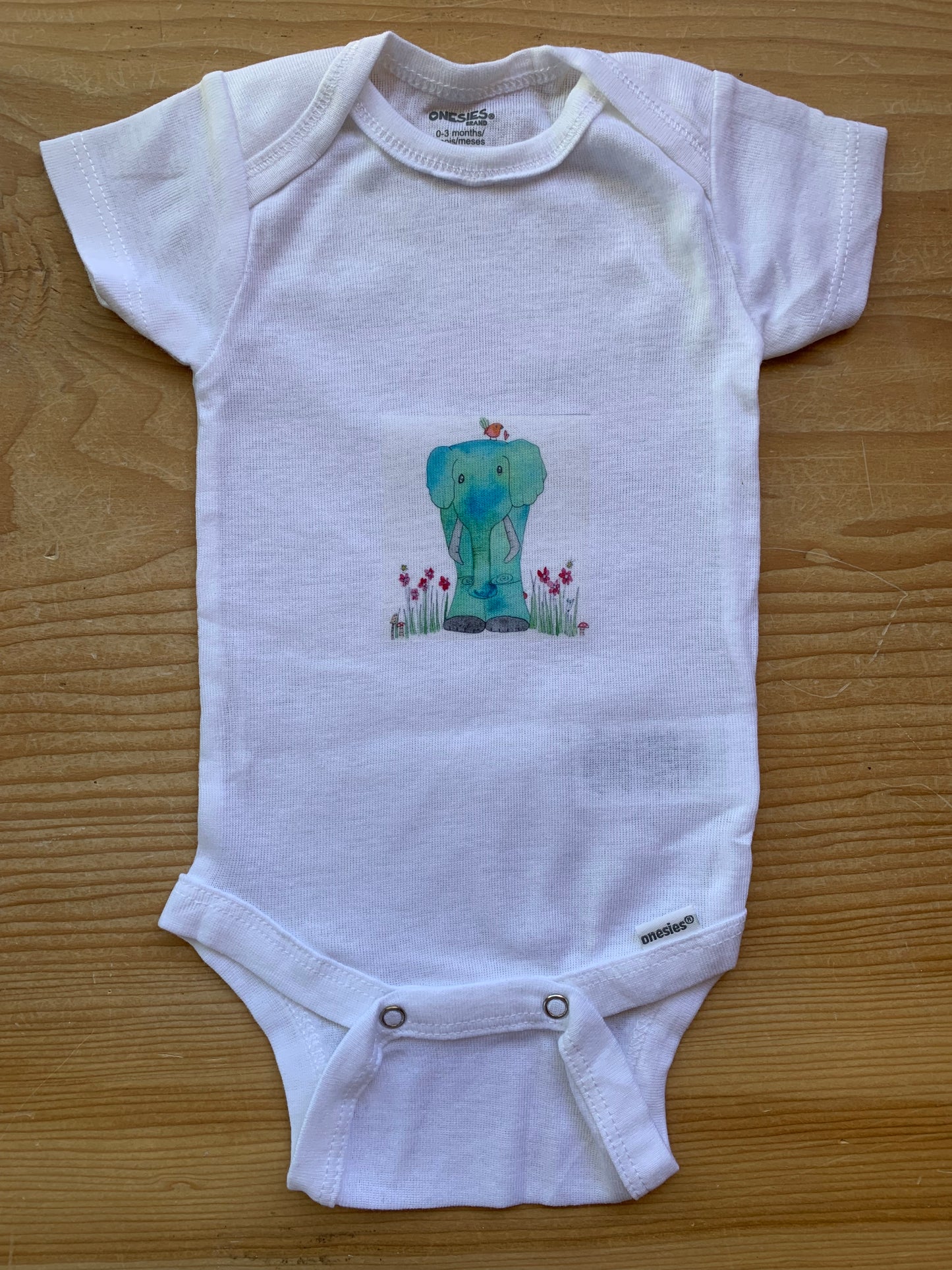 Elephant and birdie Onesie 0-3 months newborn