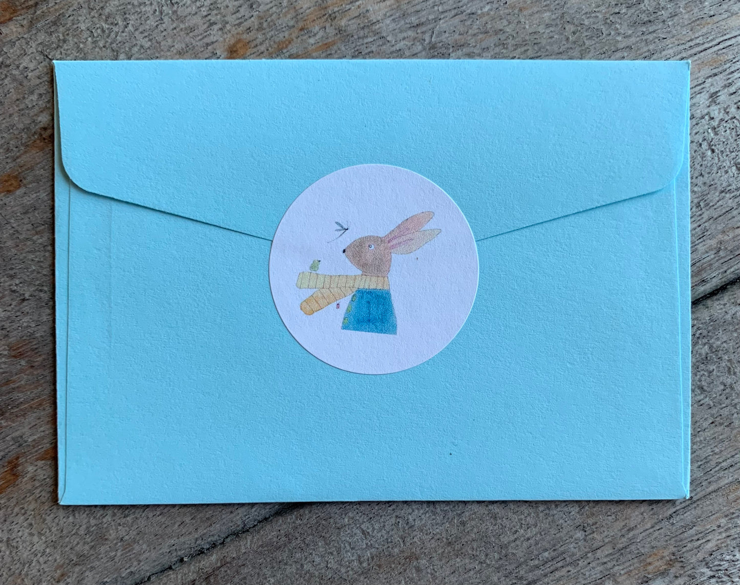 Well hello there bunny round sticker pack of 12
