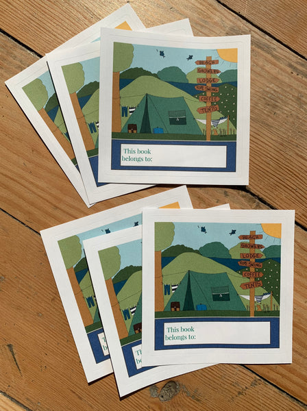 Bookplates - Set of 6 - Camping