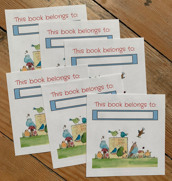 Bookplates - Set of 6 - Baby Birds