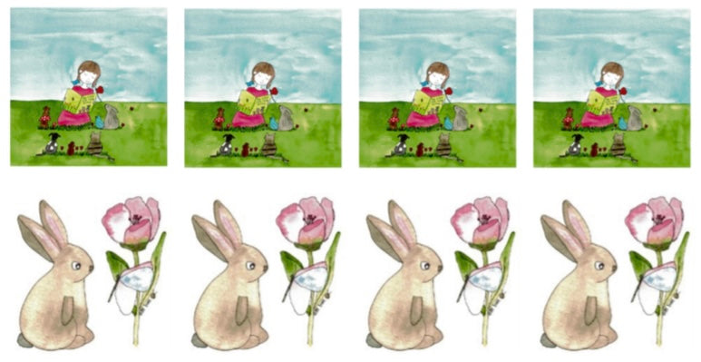 Variety sticker set of 8 - bunnies