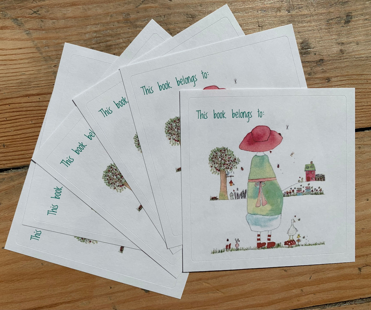 Bookplates - Set of 6 - Girl & Duck