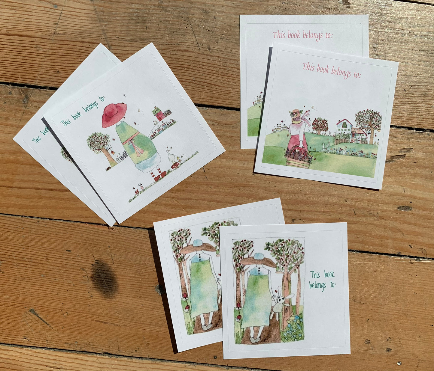 Bookplates - 3 images - Set of 6 - Girls
