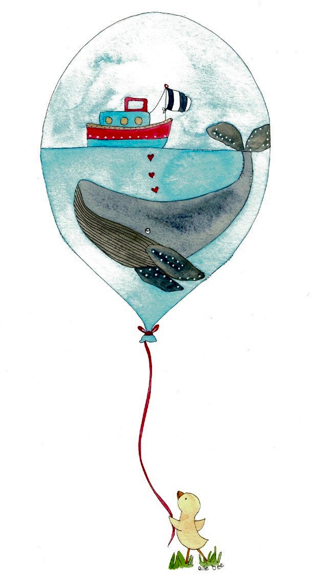 Little Ducks Balloon - drawstring bag